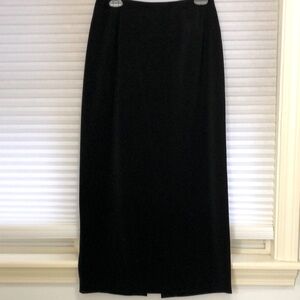 Liz Baker long black skirt with back slit size 8